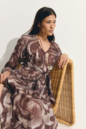 BROWN ZEBRA CAFTAN