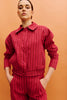 CHAQUETA AREZZO TRIPLE RAYA ROJA