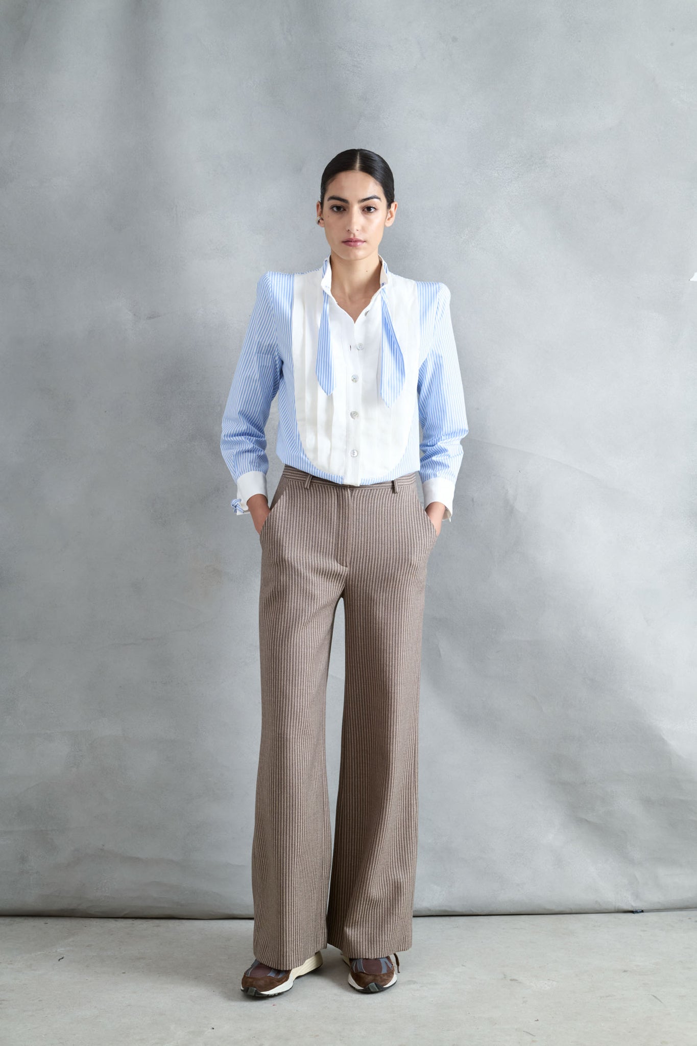 BLUSA LOMA RAYAS AZULES Y BLANCAS