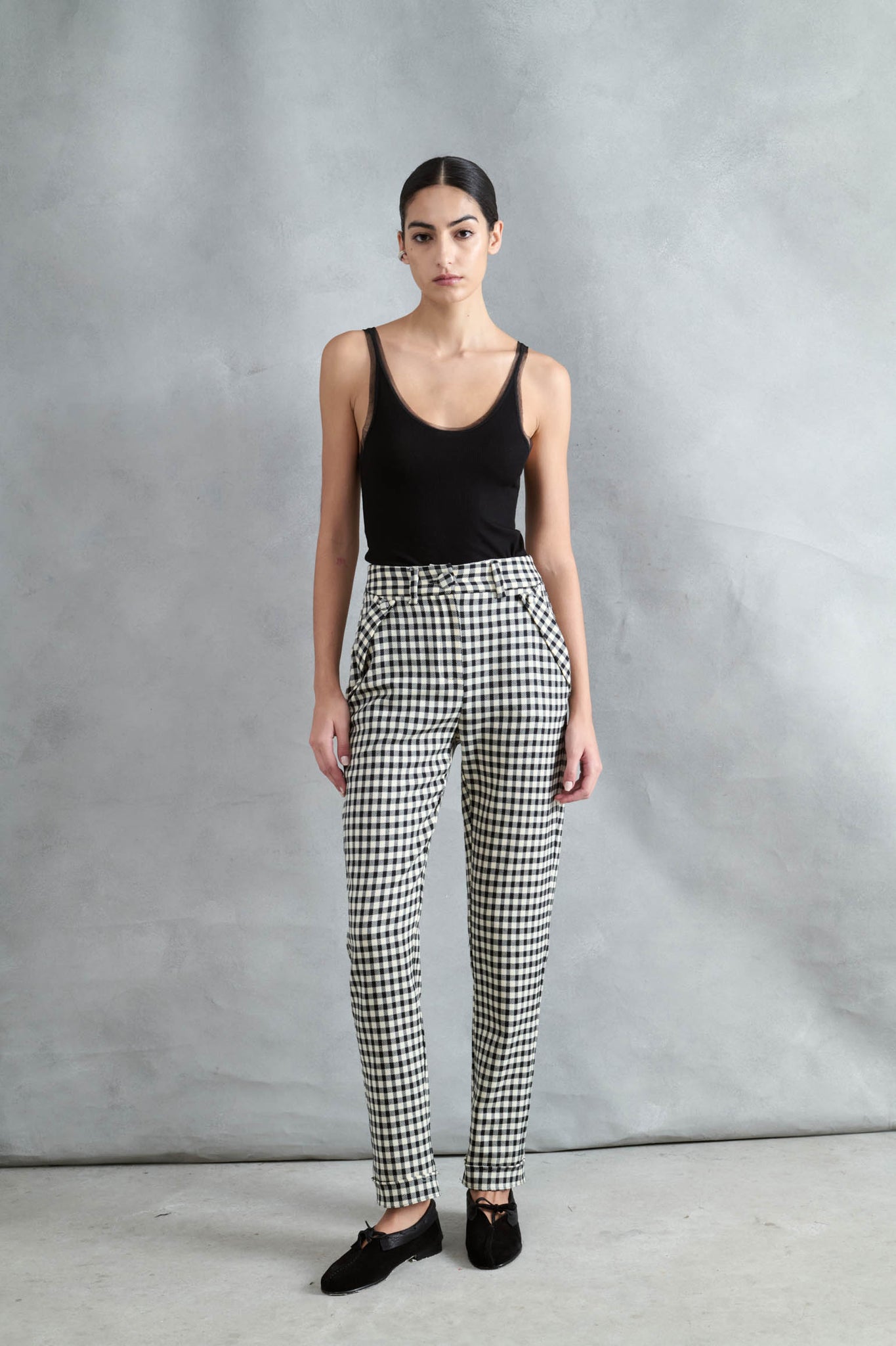 PANTALÓN PIEDRA VICHY NEGRO