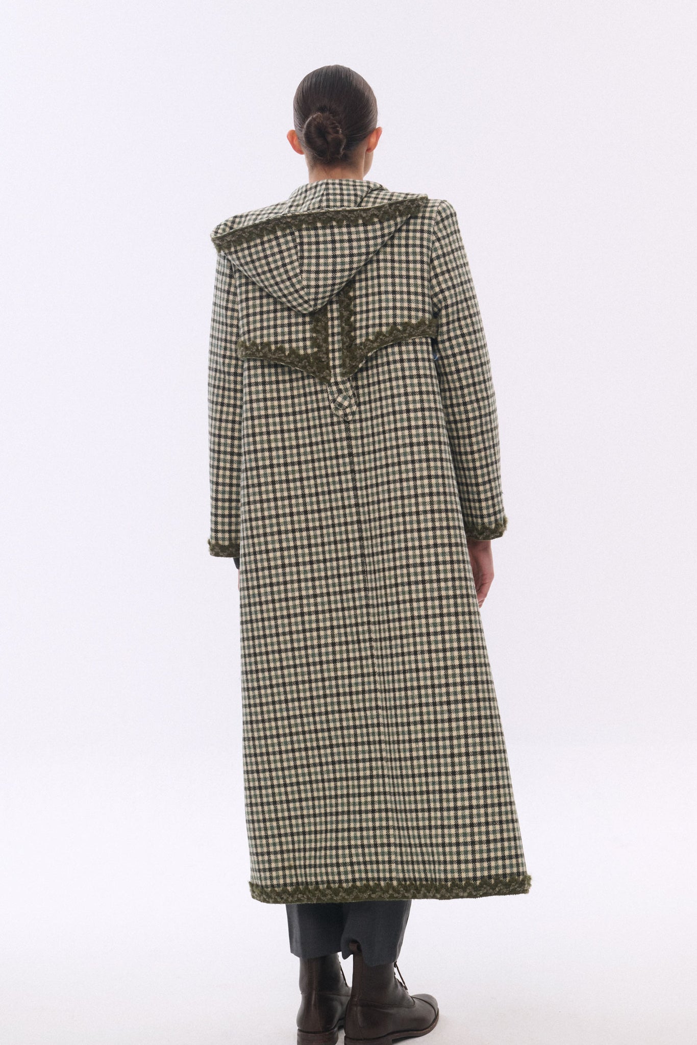 GREEN CHECKS THRUSH COAT