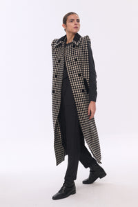 BLACK AND WHITE VICHY GOOSE COAT