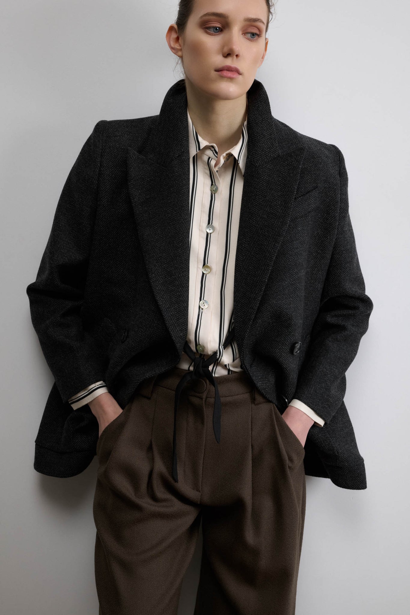 ABRIGO CANADA ESPIGA GRIS