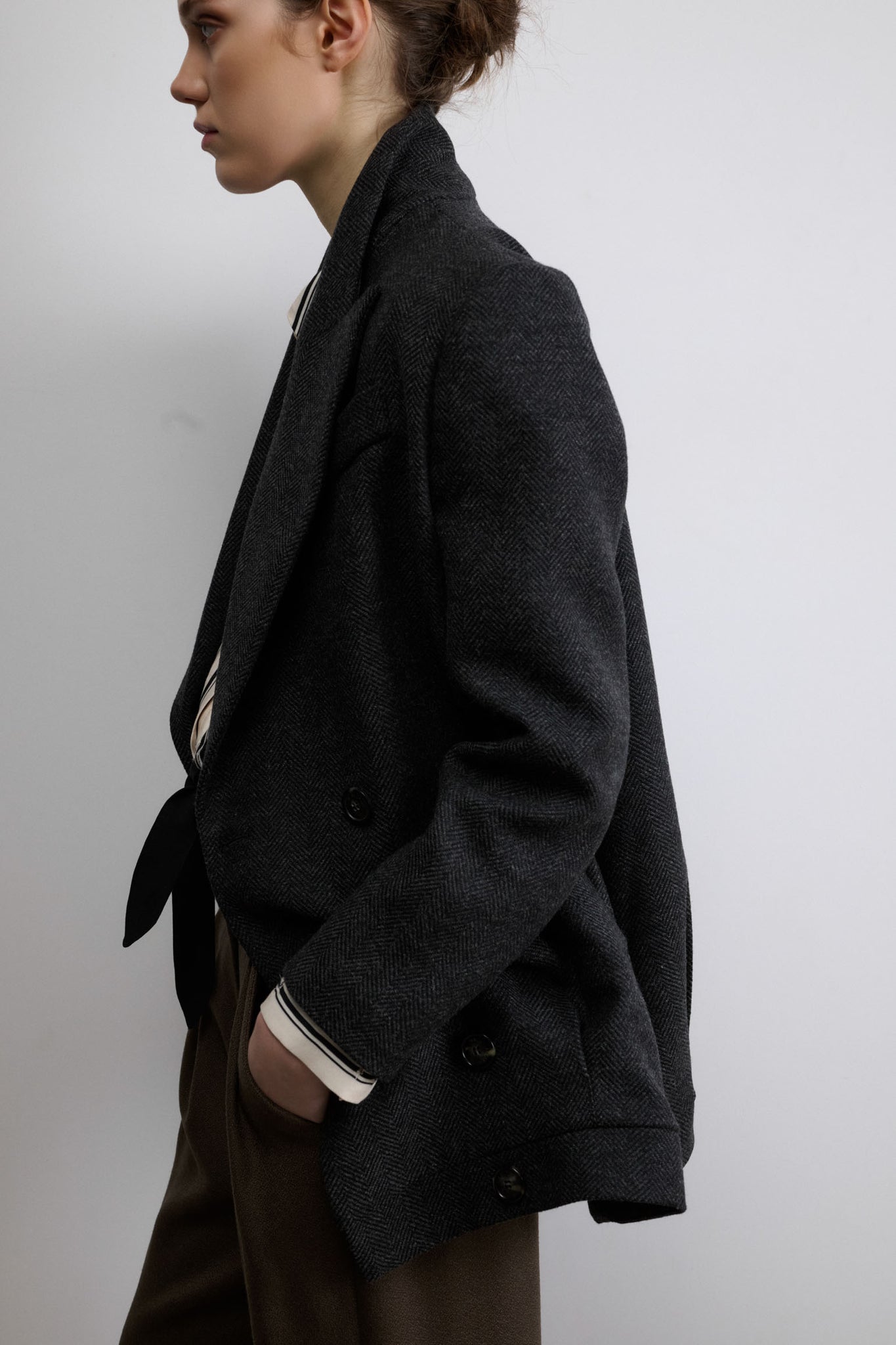 ABRIGO CANADA ESPIGA GRIS