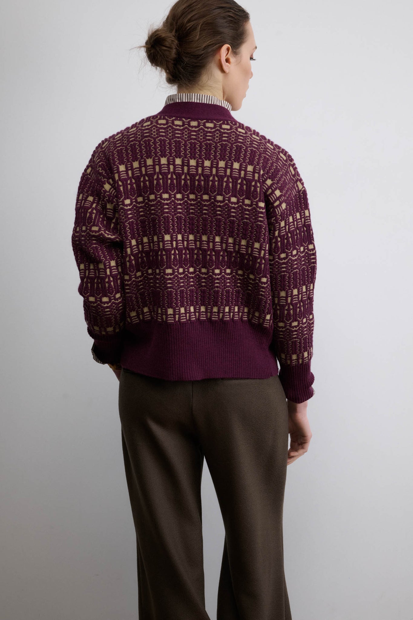 CHAQUETA ZAGA	GRANATE Y BEIGE