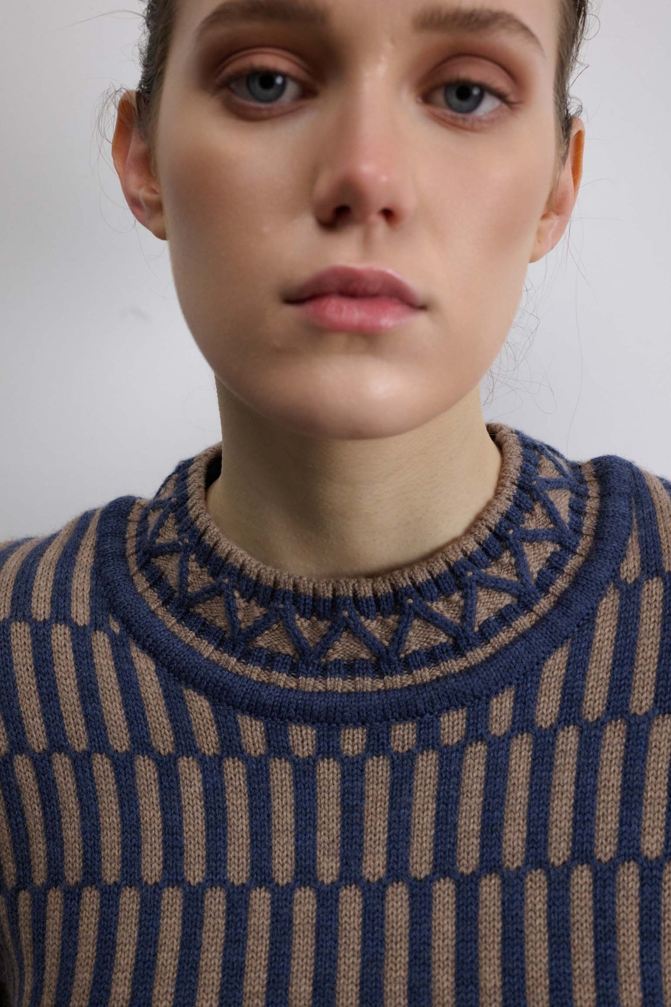 JERSEY LUPO AZUL Y BEIGE