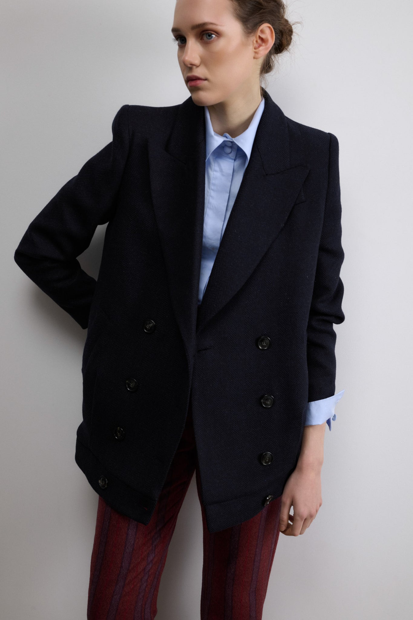 ABRIGO CANADA ESPIGA AZUL MARINO