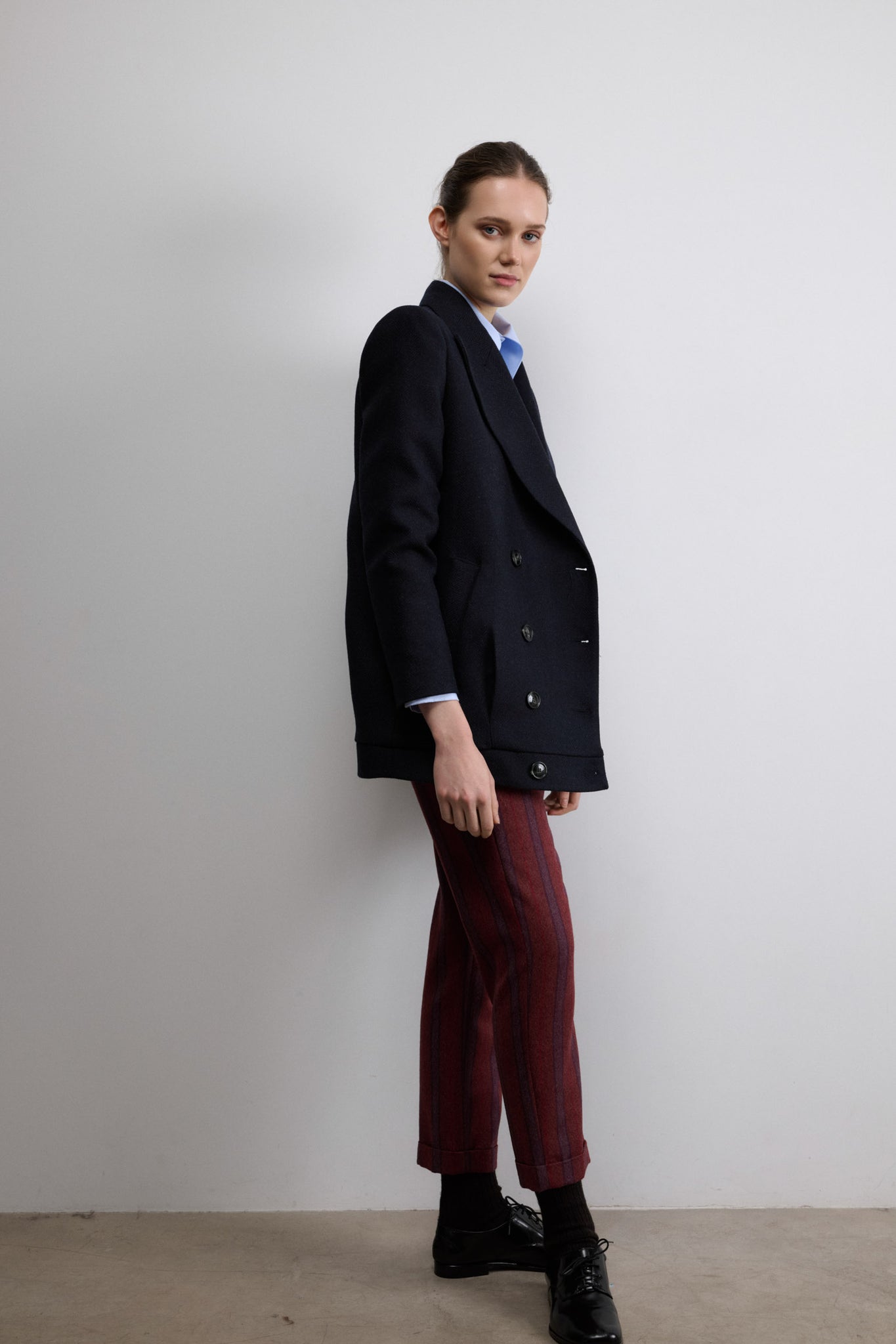 ABRIGO CANADA ESPIGA AZUL MARINO