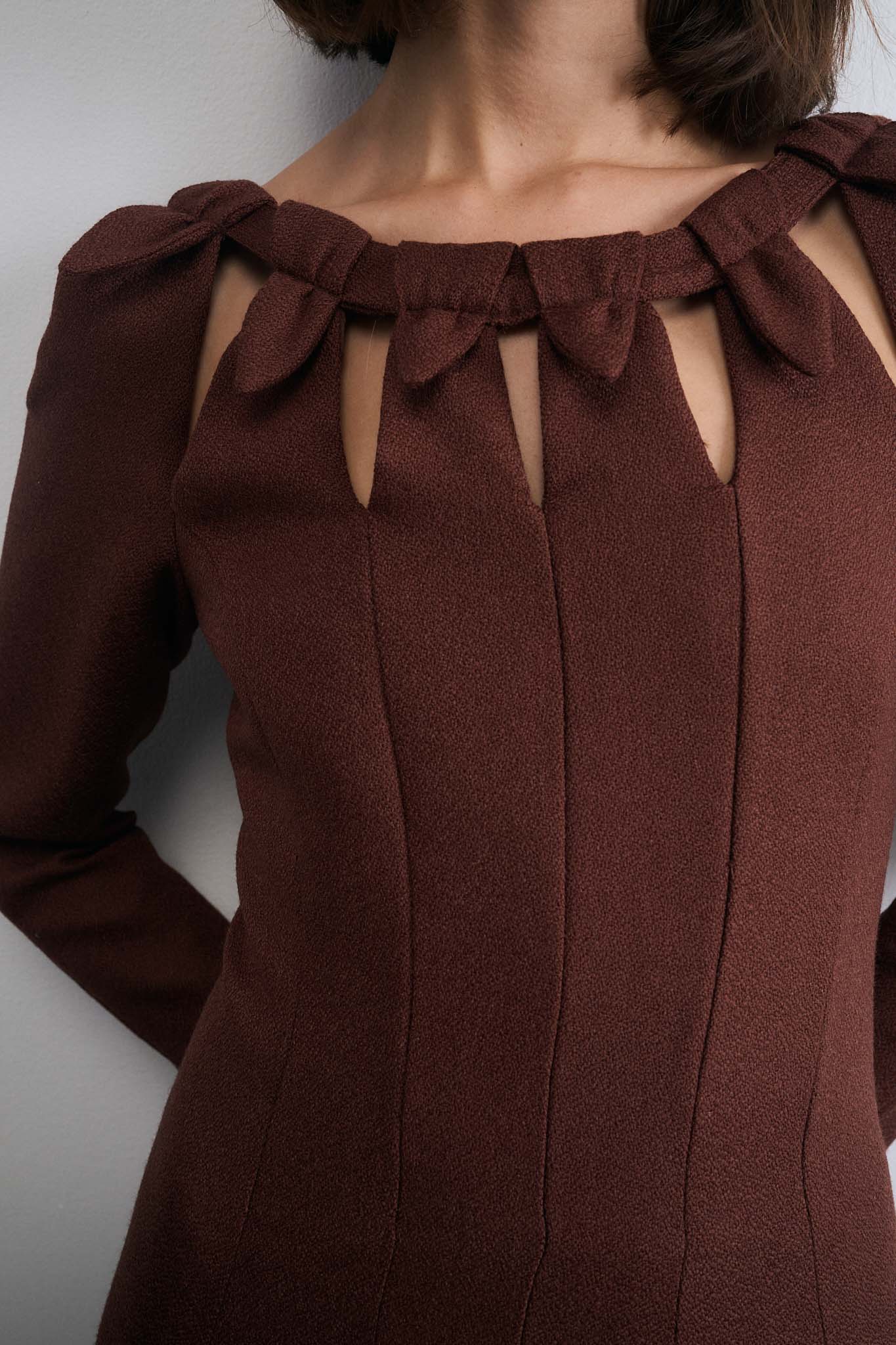 VESTIDO HOJA ARCILLA