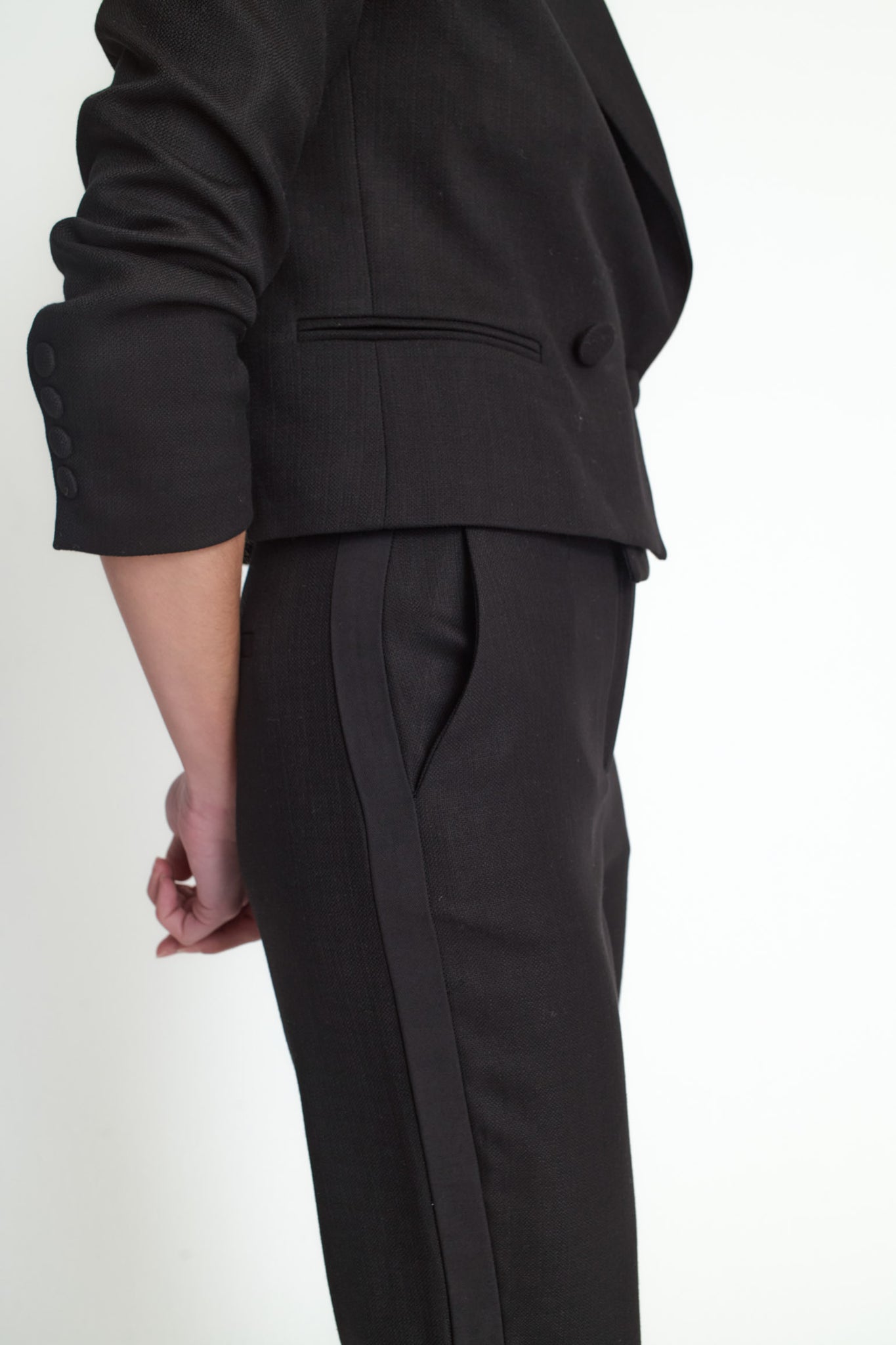 BLACK RUSTIC SMOKING PANTS