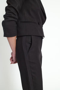 BLACK RUSTIC SMOKING PANTS