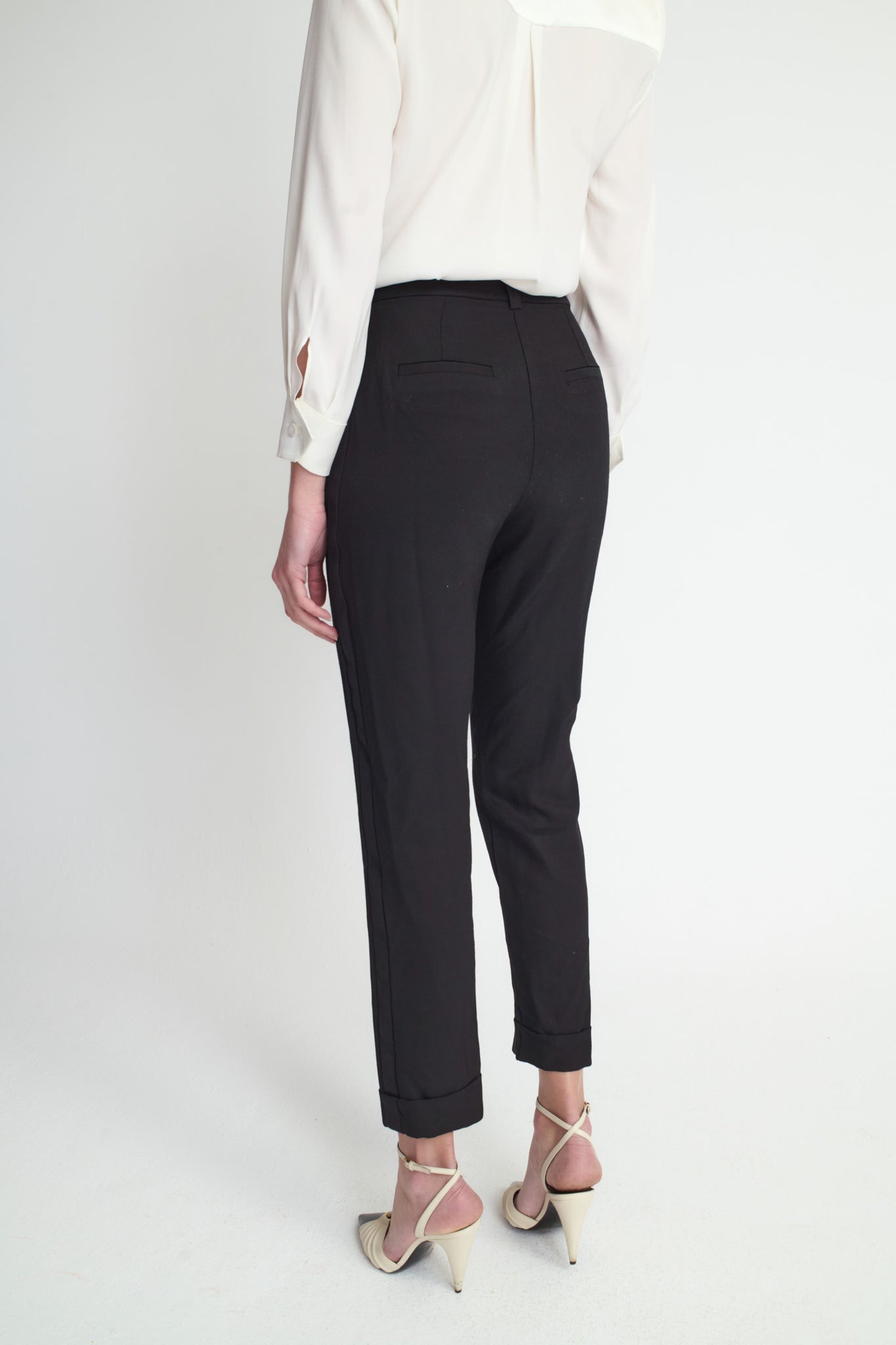 BLACK CREPE SMOKING TROUSERS