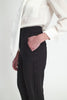 BLACK CREPE SMOKING TROUSERS