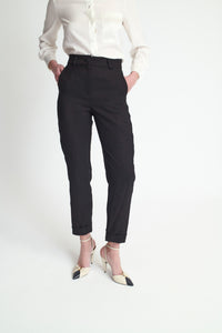 BLACK CREPE SMOKING TROUSERS