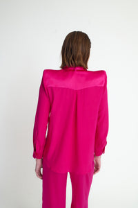 BLUSA GINEBRA SATÉN DE SEDA FUCSIA