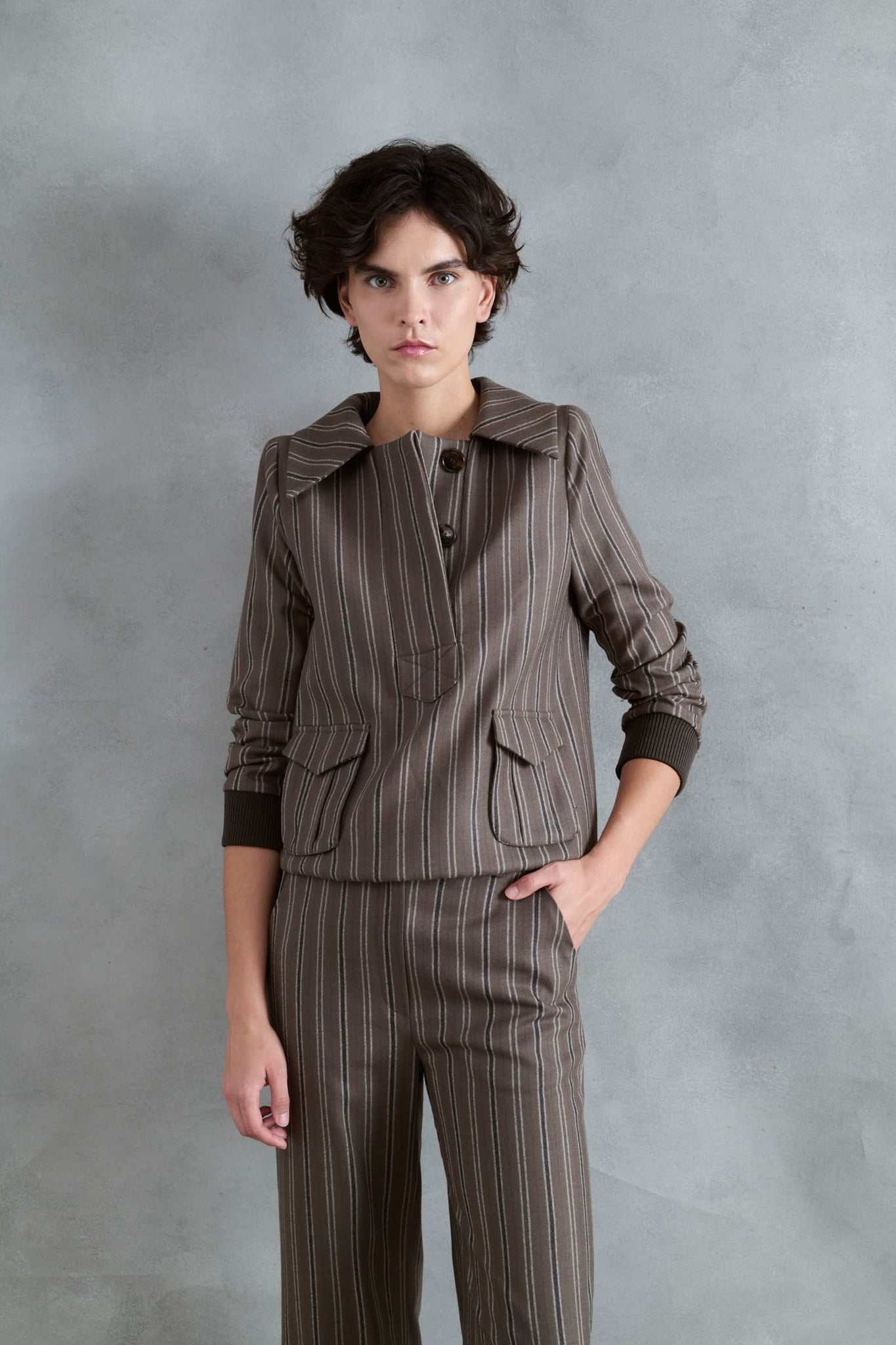 HOODIE NIEVE RAYAS GRUESAS TOPO