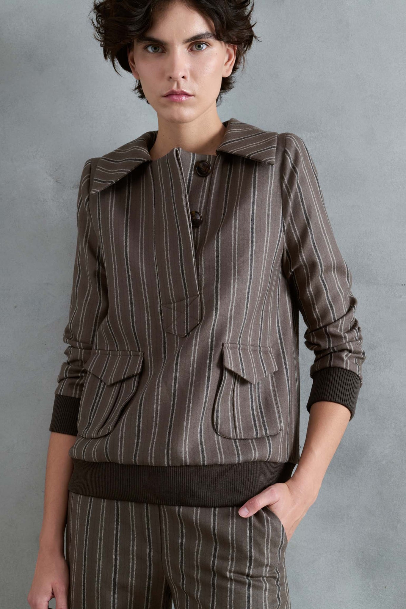 HOODIE NIEVE RAYAS GRUESAS TOPO