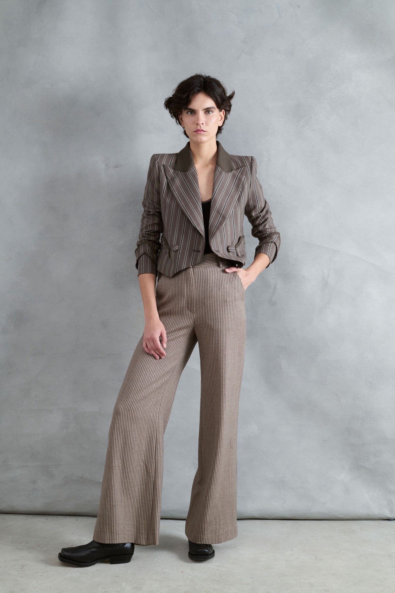 CHAQUETA TORERA HIELO RAYAS GRUESAS TOPO