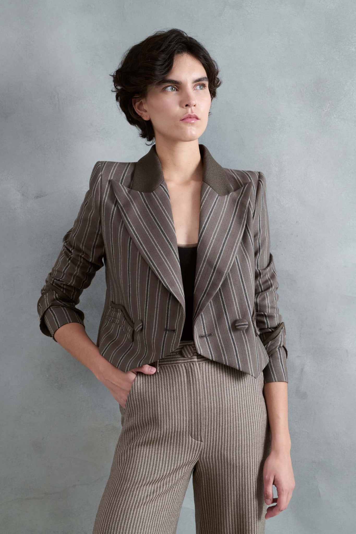 CHAQUETA TORERA HIELO RAYAS GRUESAS TOPO