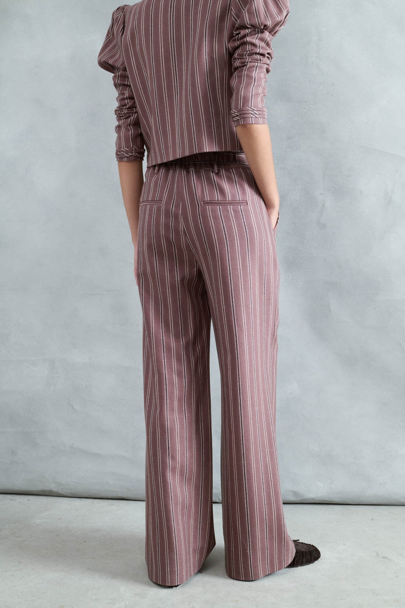 PANTALÓN AIRE RAYAS GRUESAS ROSA EMPOLVADO