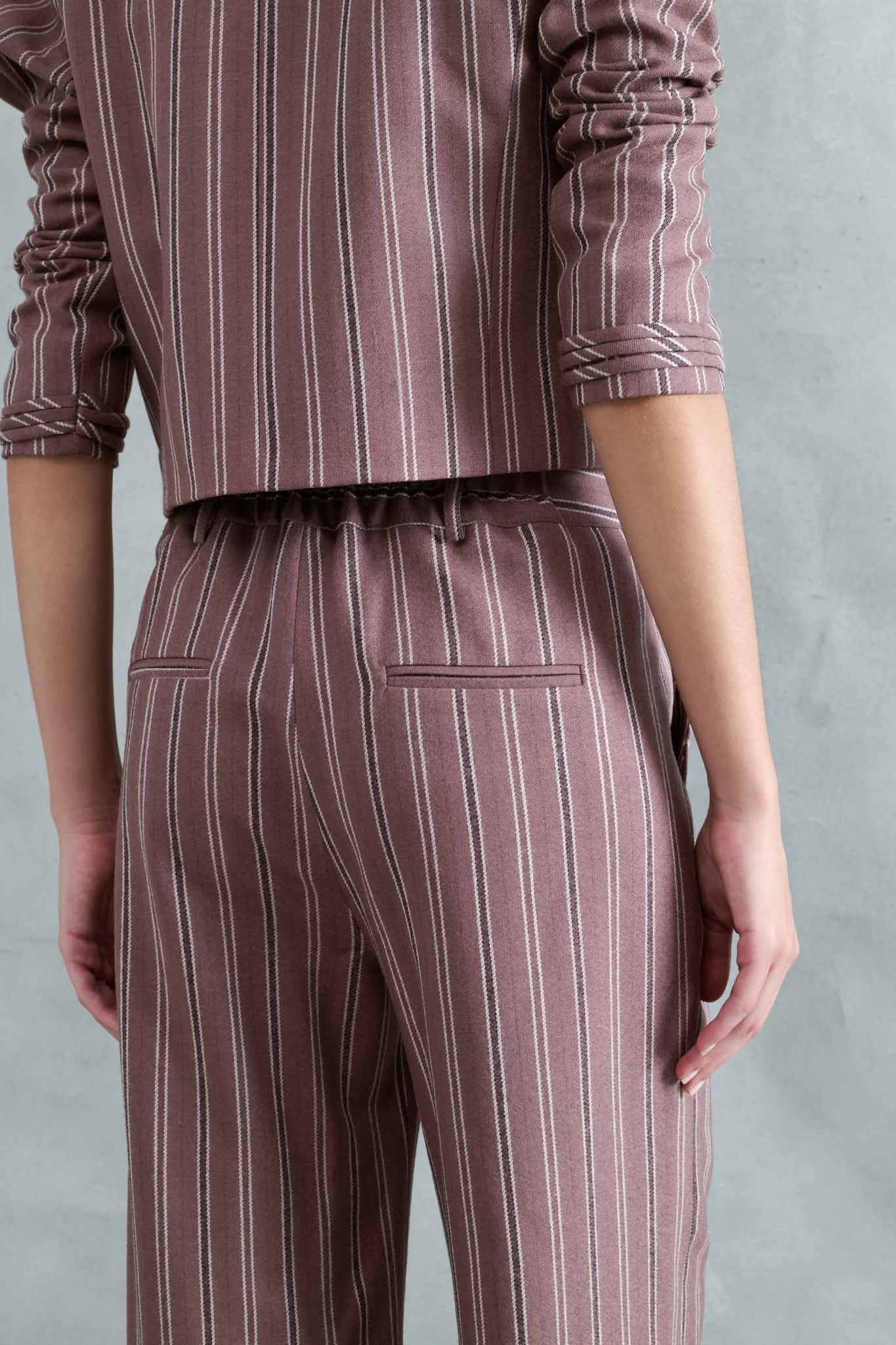 PANTALÓN AIRE RAYAS GRUESAS ROSA EMPOLVADO