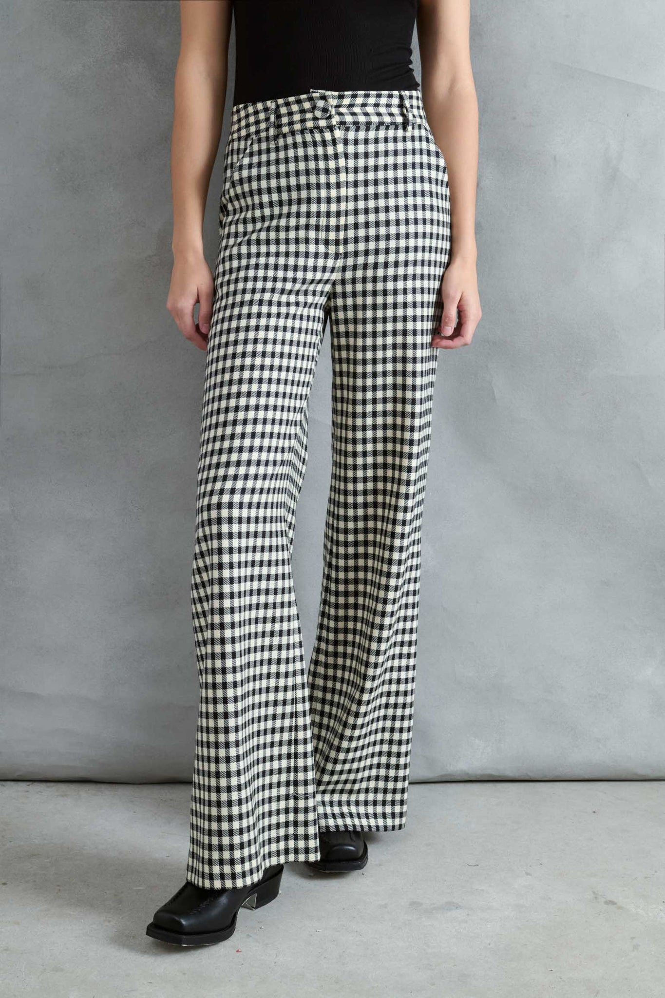 PANTALÓN AIRE VICHY NEGRO