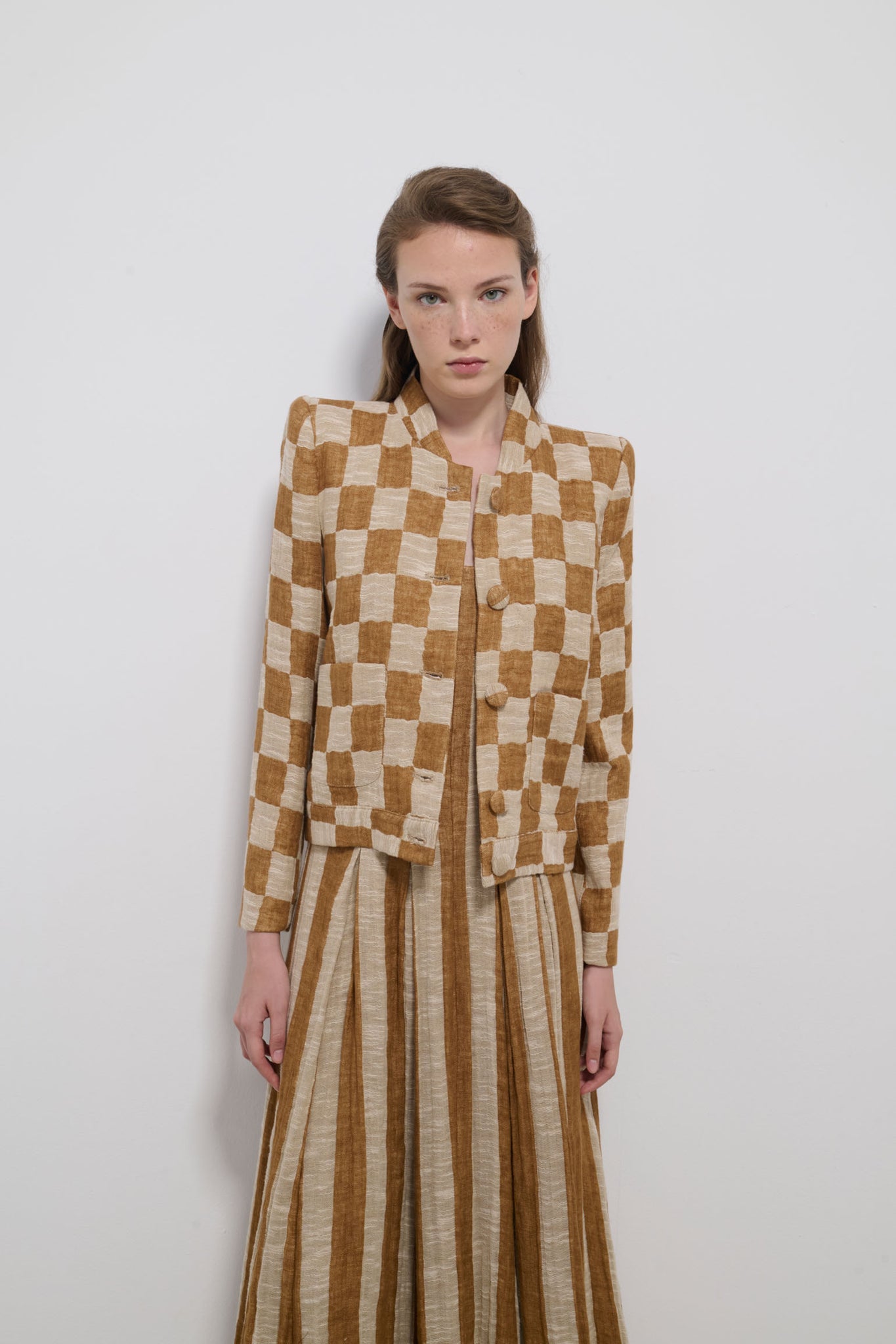 HAZELNUT PICTURED FEATHER BOMBER