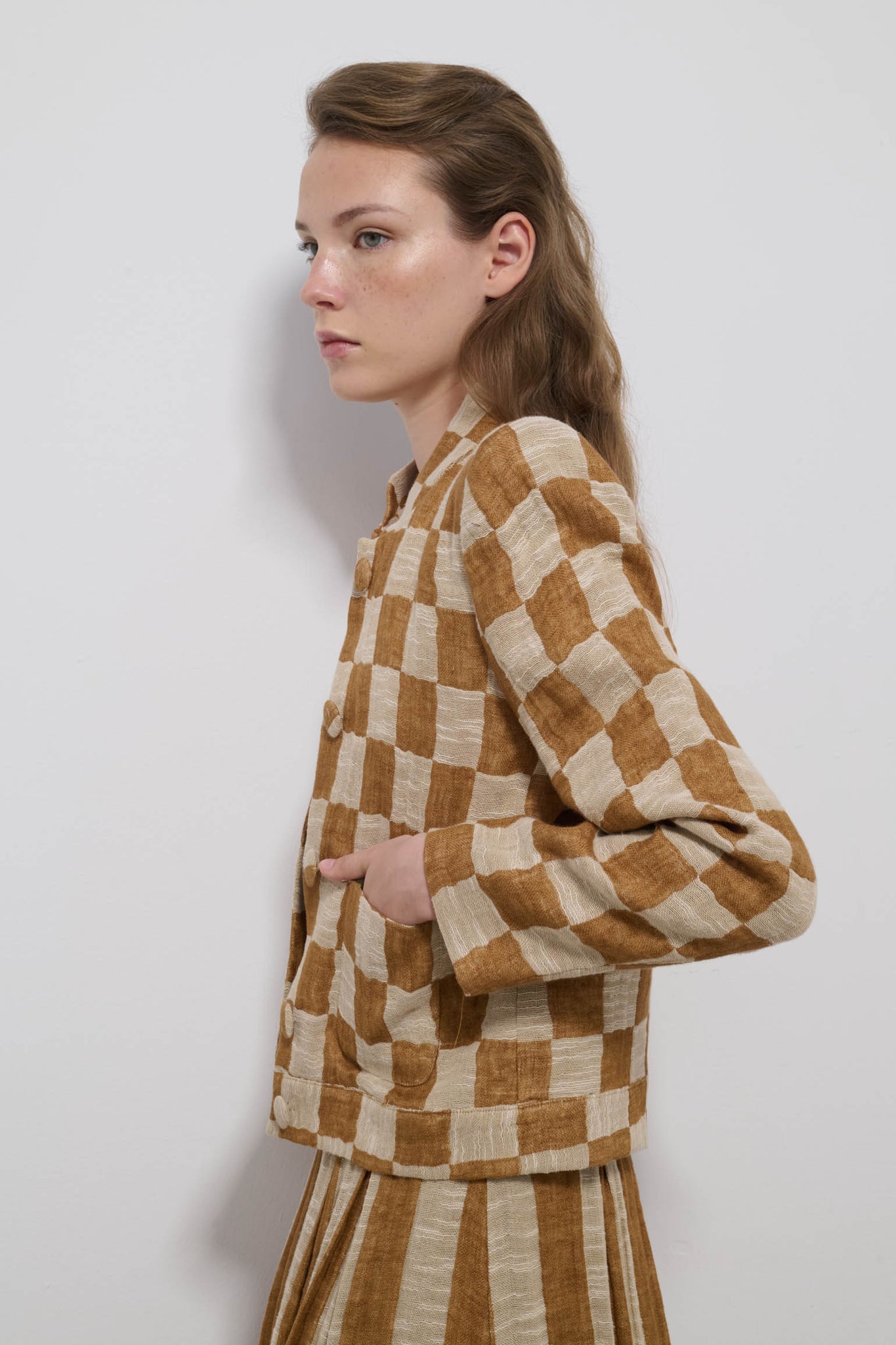 HAZELNUT PICTURED FEATHER BOMBER