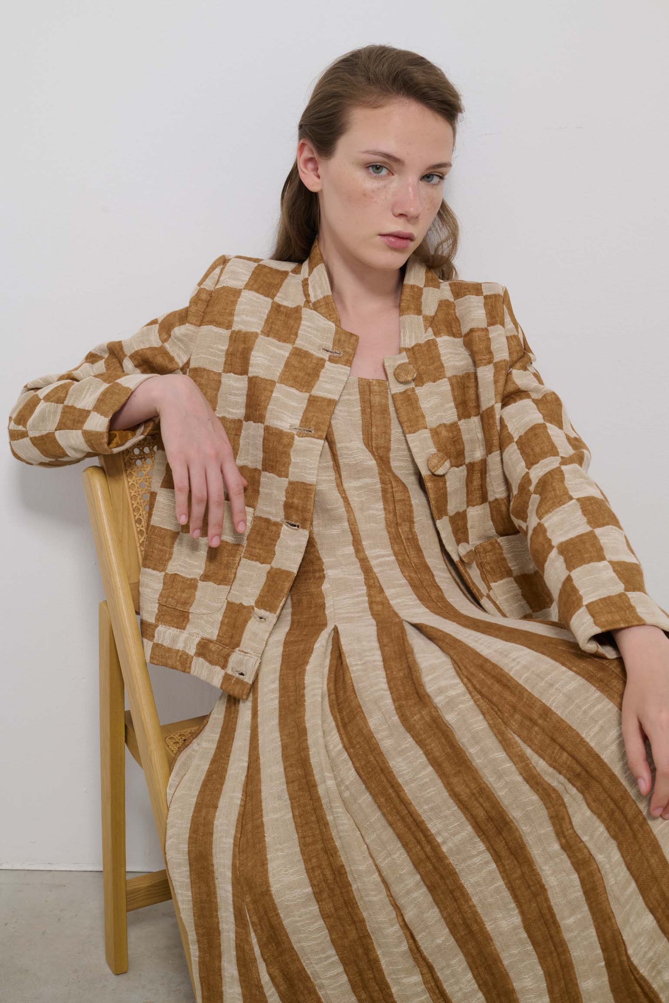 HAZELNUT PICTURED FEATHER BOMBER