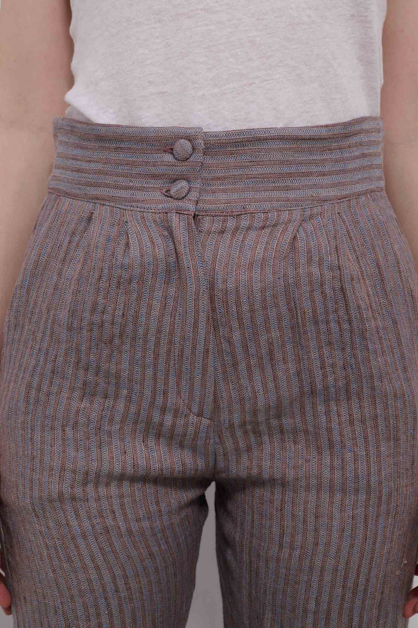 PANTALÓN RAYO RAYAS AZUL Y ROSA EMPOLVADO