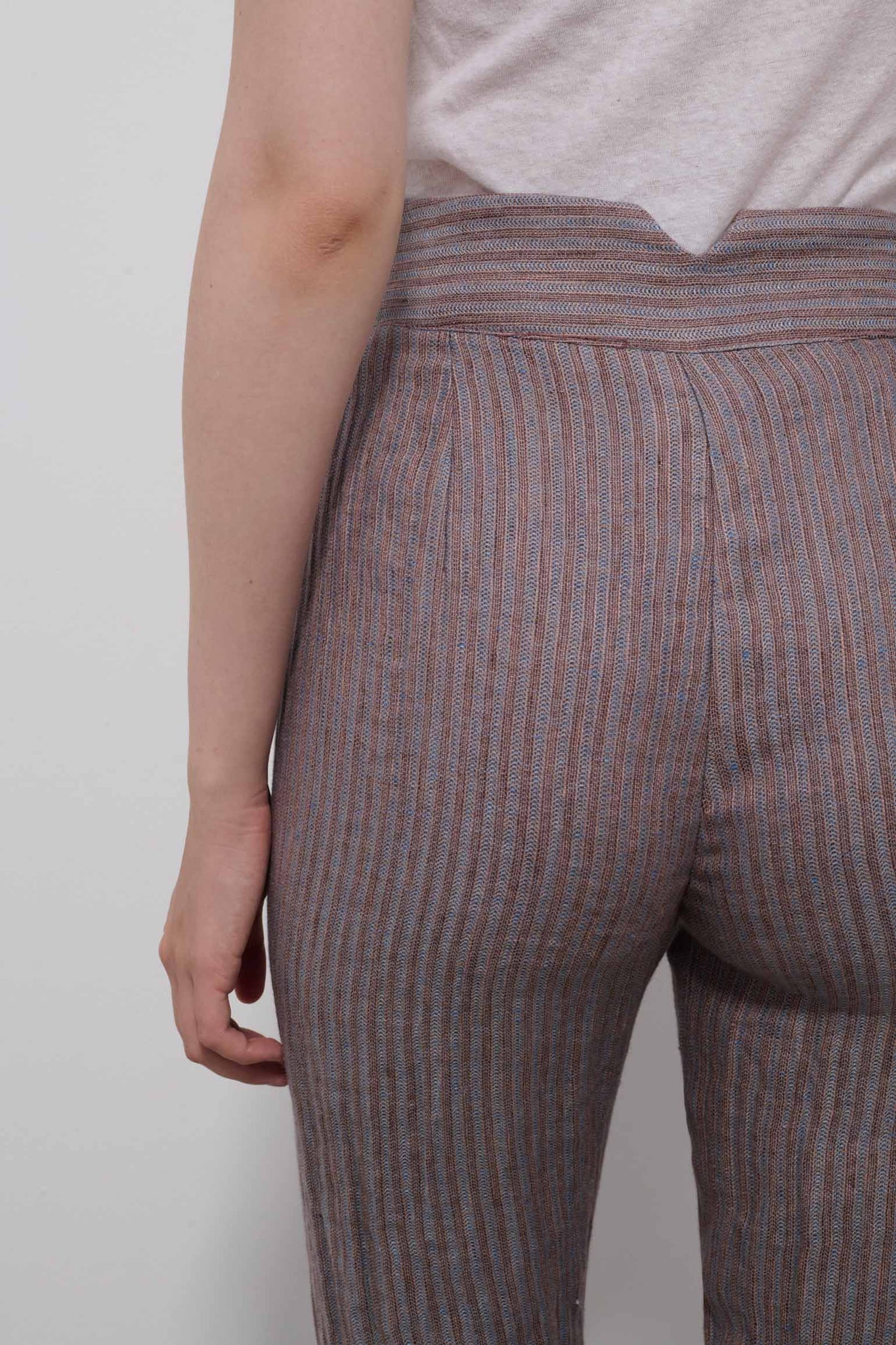 PANTALÓN RAYO RAYAS AZUL Y ROSA EMPOLVADO