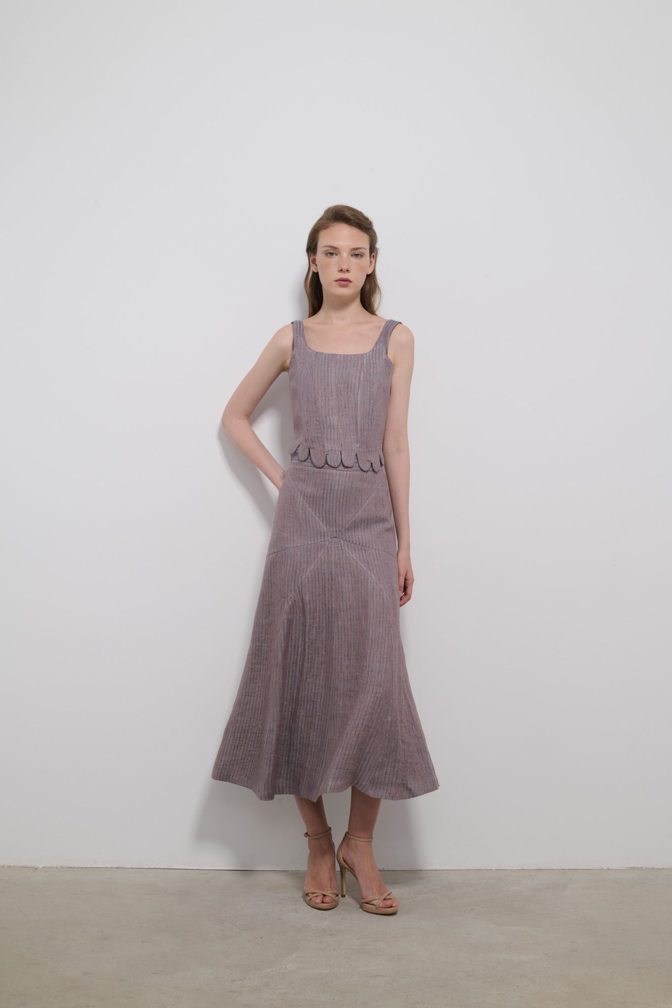 TOP TRAZO RAYAS AZUL Y ROSA EMPOLVADO