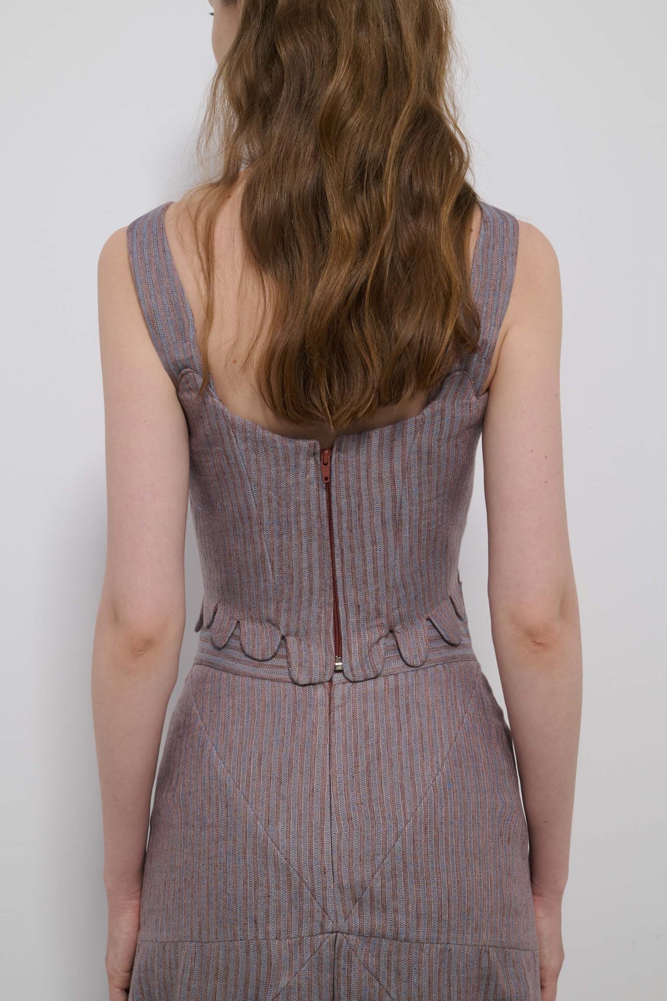 TOP TRAZO RAYAS AZUL Y ROSA EMPOLVADO