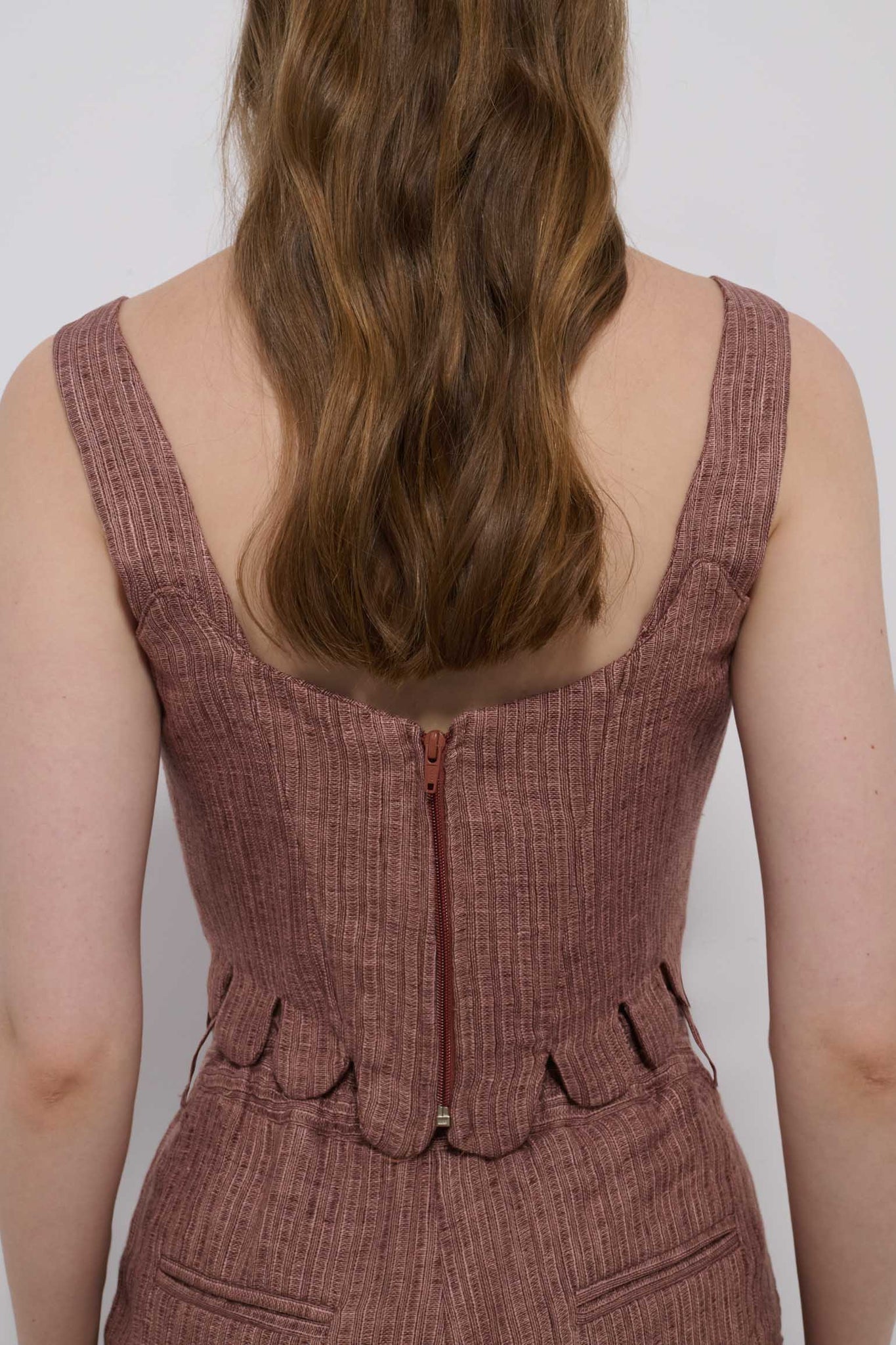 TOP TRAZO RAYAS ROSA EMPOLVADO