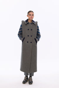 BLUE HERRINGBONE GOOSE COAT