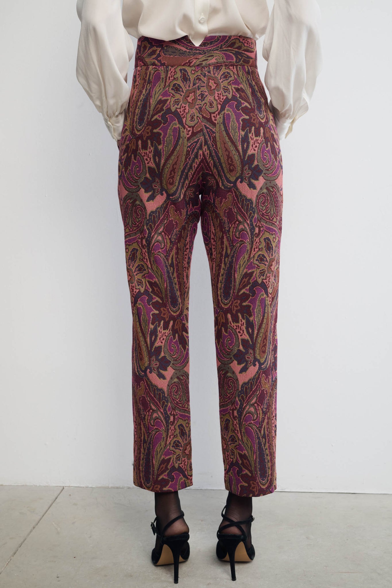 PANTALÓN TURÍN JACQUARD GRANATE