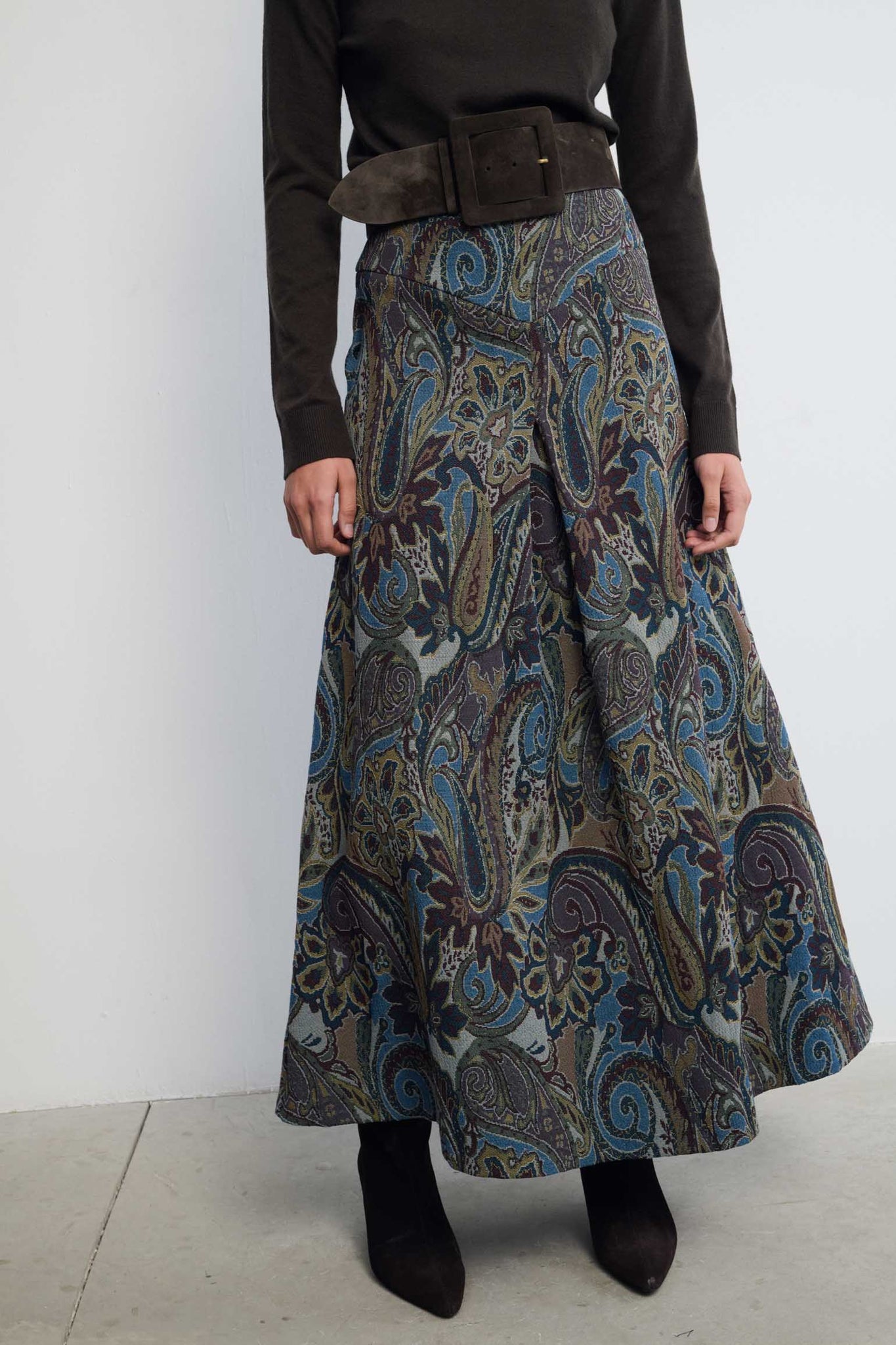 VERSAILLES JACQUARD BLUE SKIRT