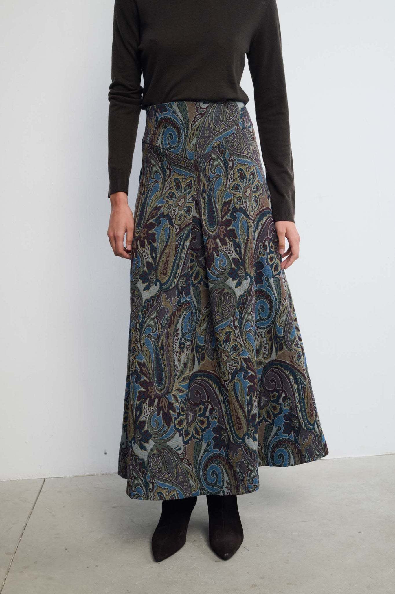 VERSAILLES JACQUARD BLUE SKIRT