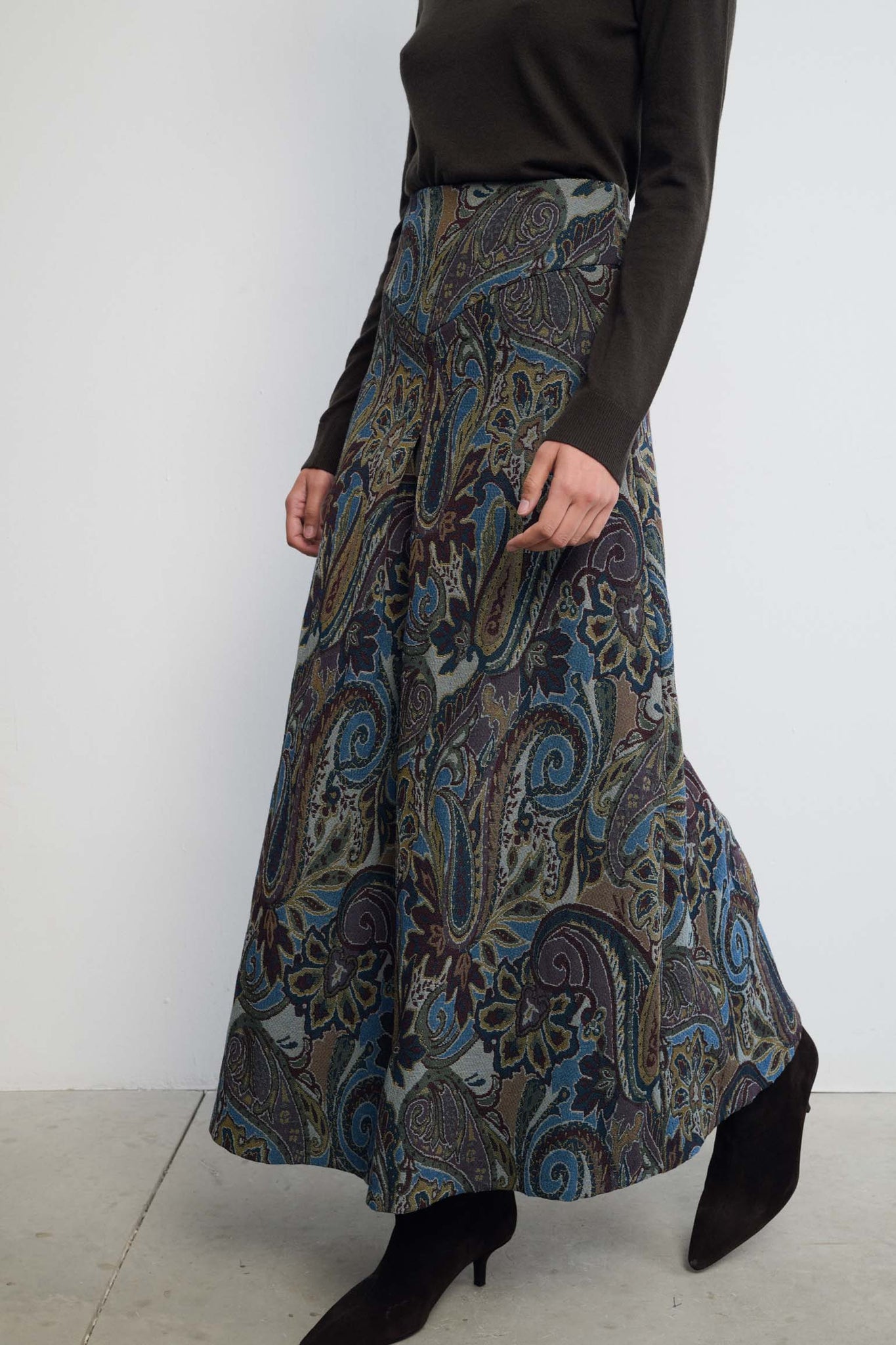 VERSAILLES JACQUARD BLUE SKIRT