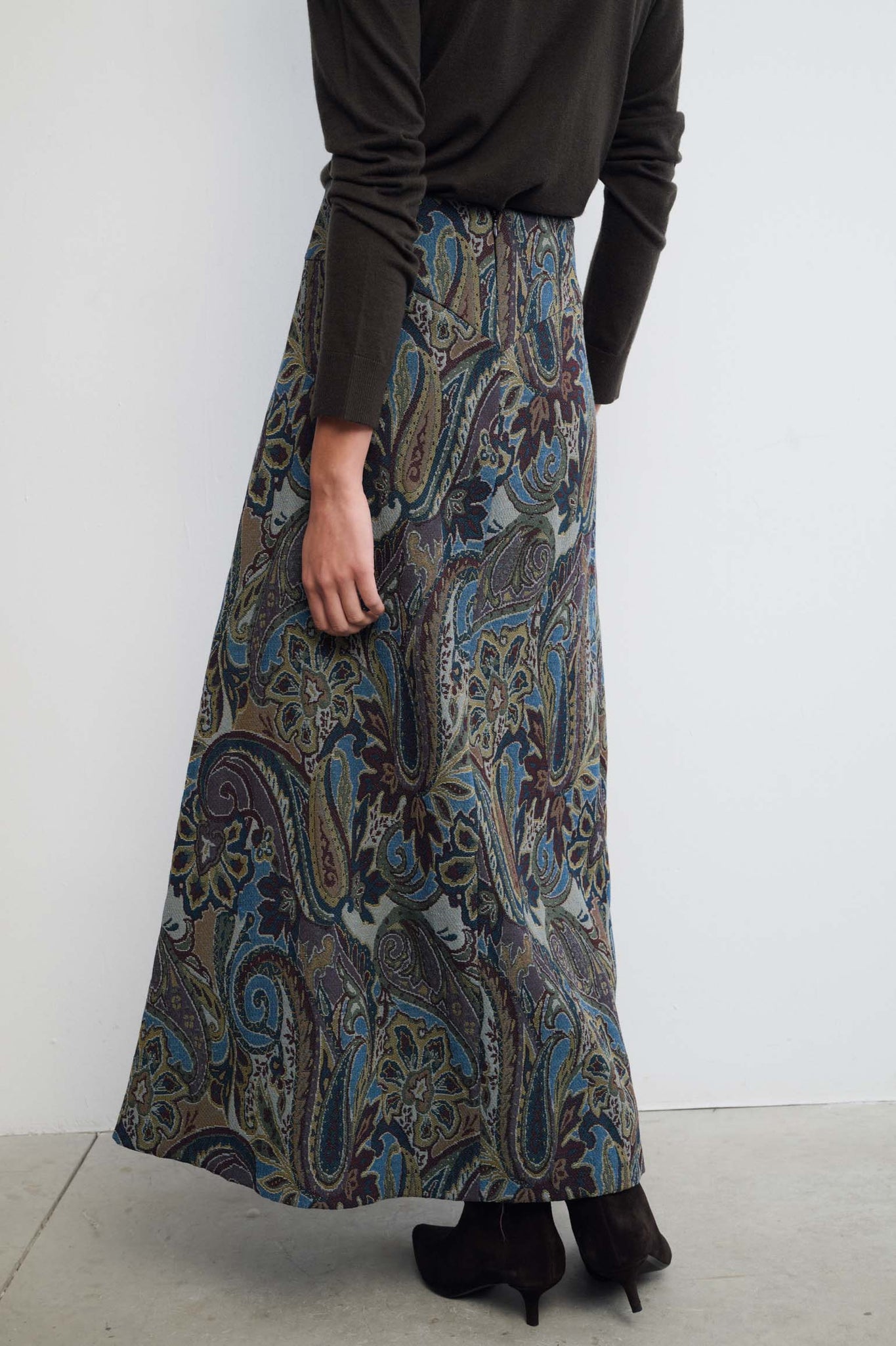 VERSAILLES JACQUARD BLUE SKIRT