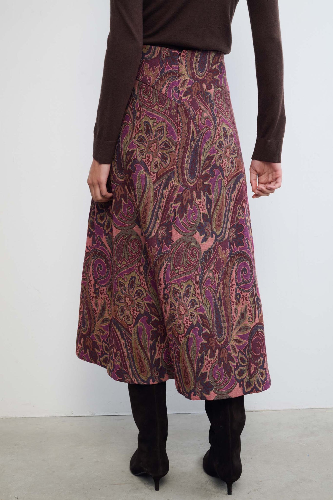 FALDA VERSALLES JACQUARD GRANATE