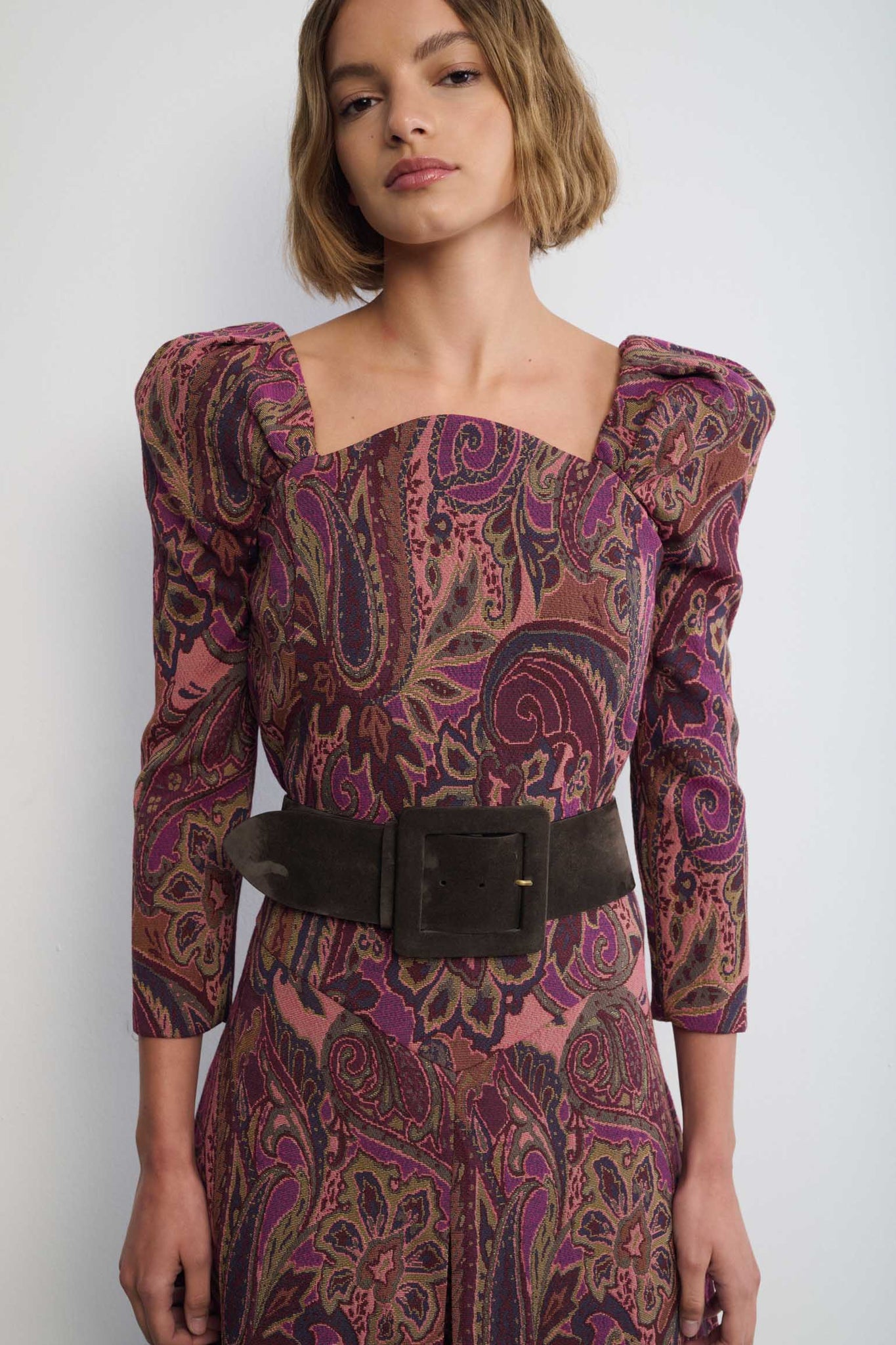 TOP NICE JACQUARD MAROON