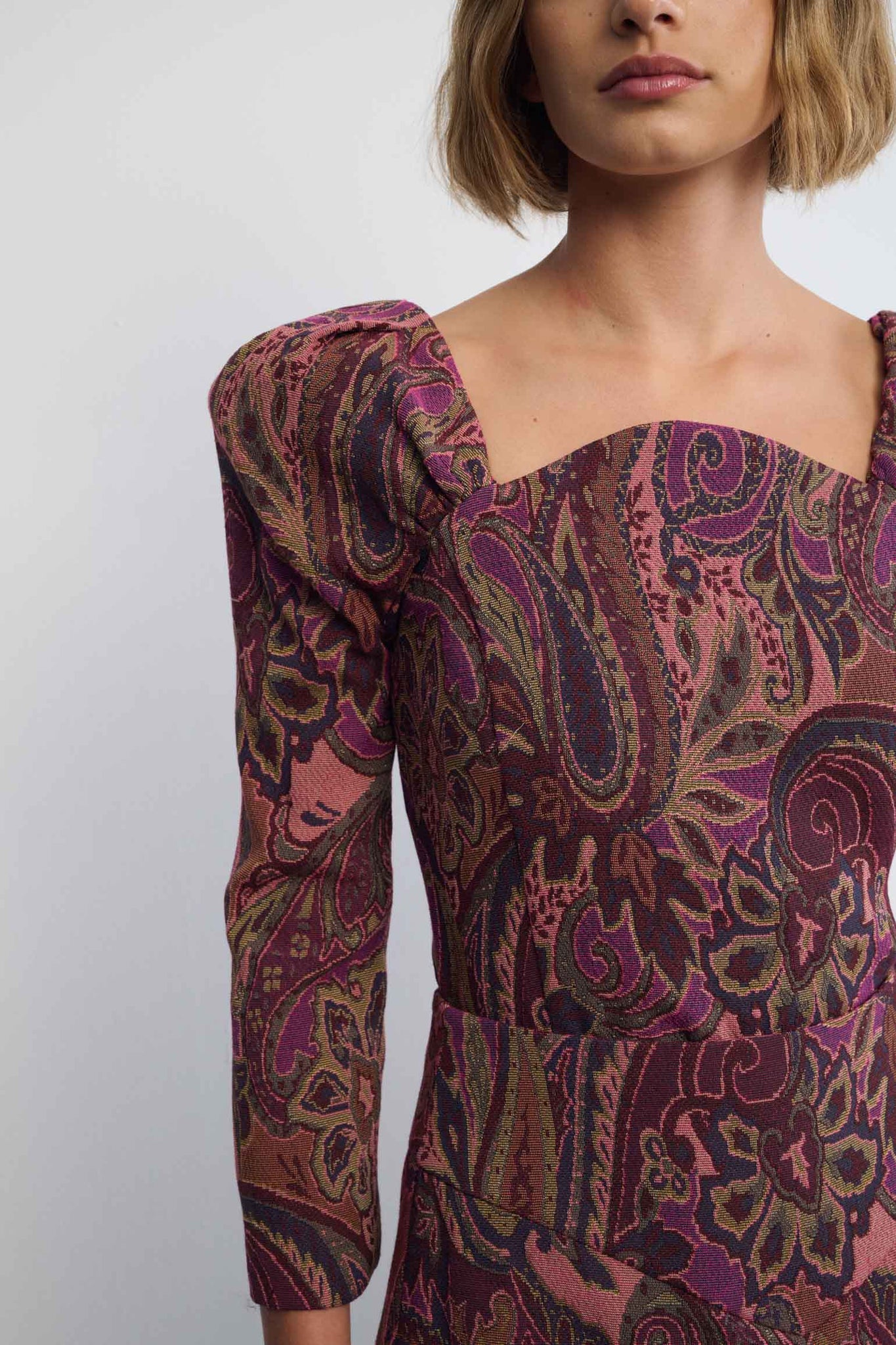 TOP NICE JACQUARD MAROON