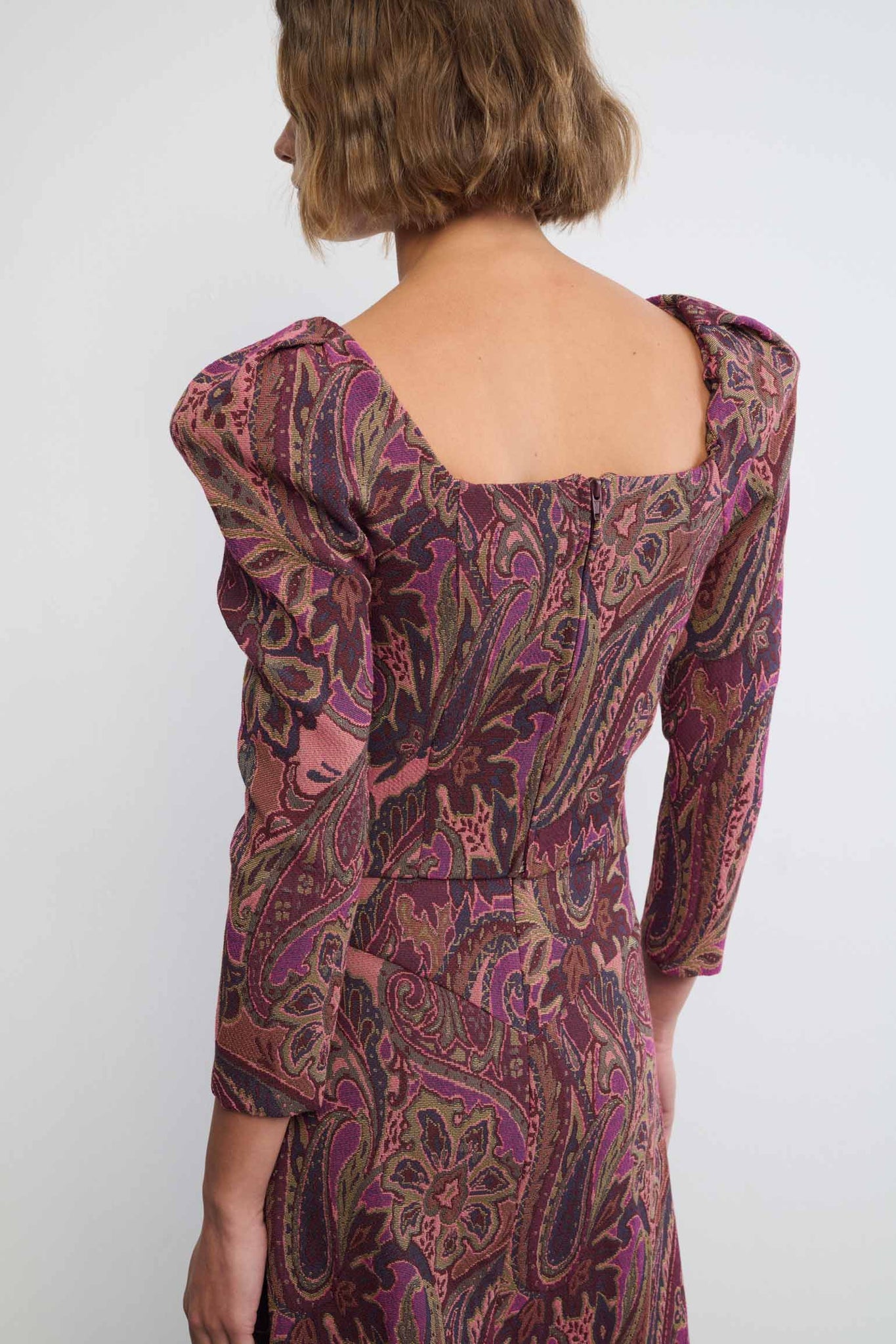 TOP NICE JACQUARD MAROON