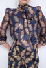 NICOLA BLUE BUTTERFLY CHIFFON BLOUSE