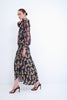 LEONARDA BLUE BUTTERFLY SATIN SKIRT
