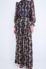 MATEO BLUE BUTTERFLY SATIN TROUSERS