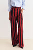PANTALON GIAU RAYÉ GRENAT ET ROUGE