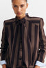 BOMBER VALL RAYURE TAUPE ET GRENAT