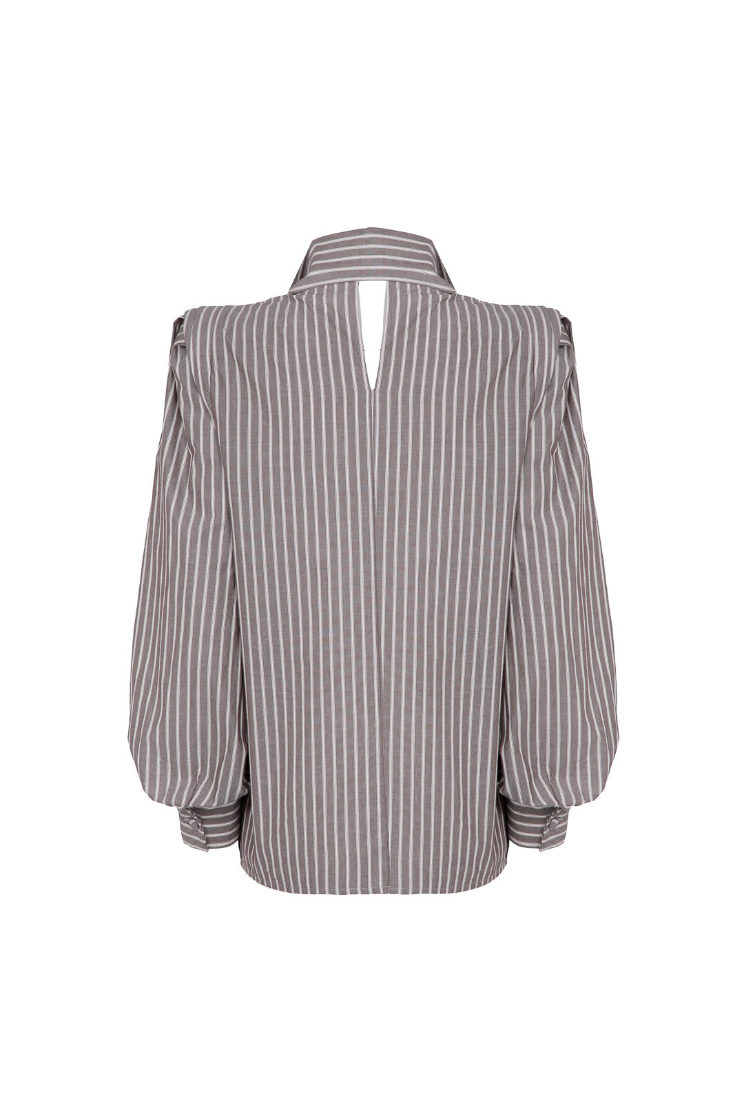 PHI BROWN BLOUSE WHITE STRIPES